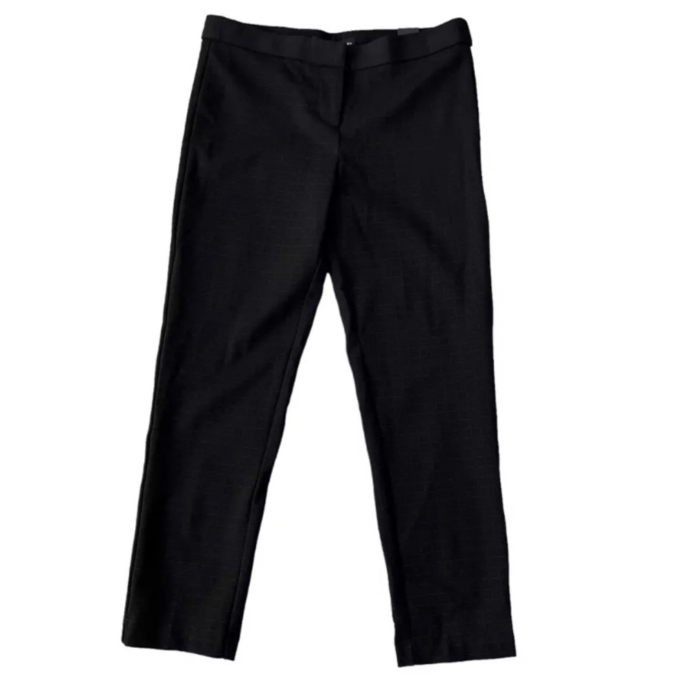 Amber & Chelsea size 2P Alex slimfit cigarette pant black w/ faded check design